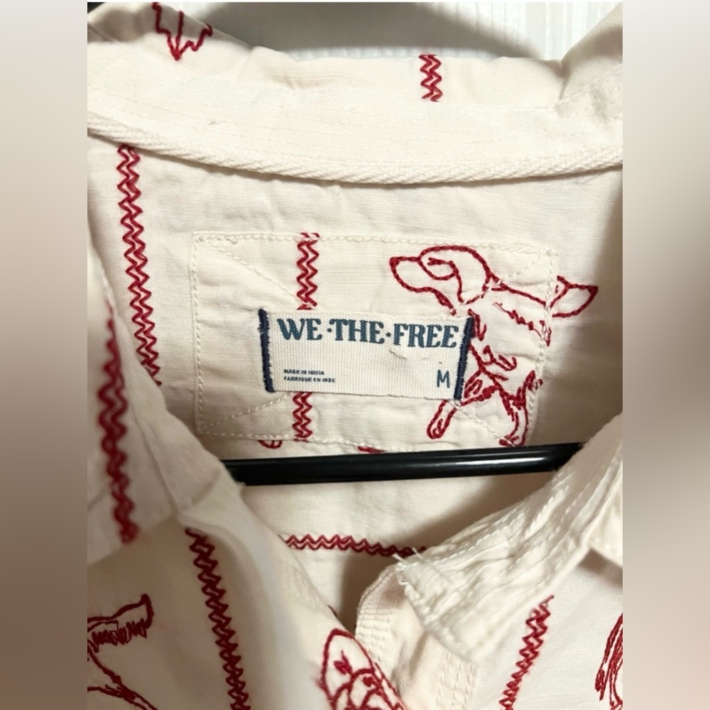 Free People  We The Free Have A Nice Day western equestrian blouse Top RARE - Picture 5 of 5
